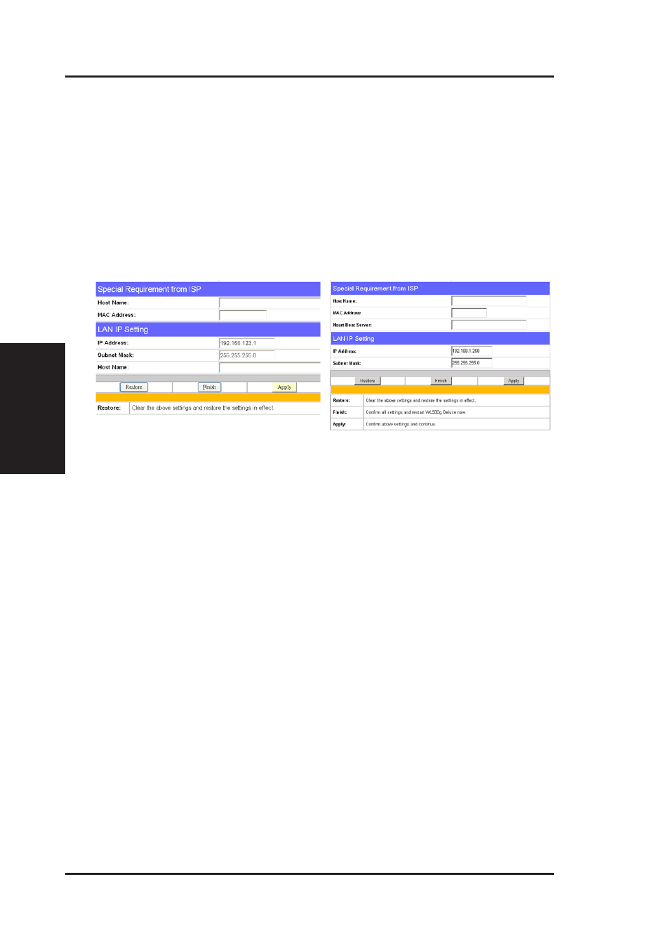 Chapter 3 - software configuration | Asus WL-500g Deluxe User Manual | Page 46 / 107