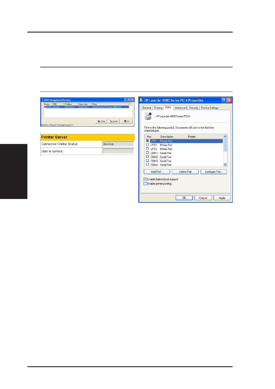 Chapter 3 - software configuration, Verifying your printer (cont’) | Asus WL-500g Deluxe User Manual | Page 88 / 107