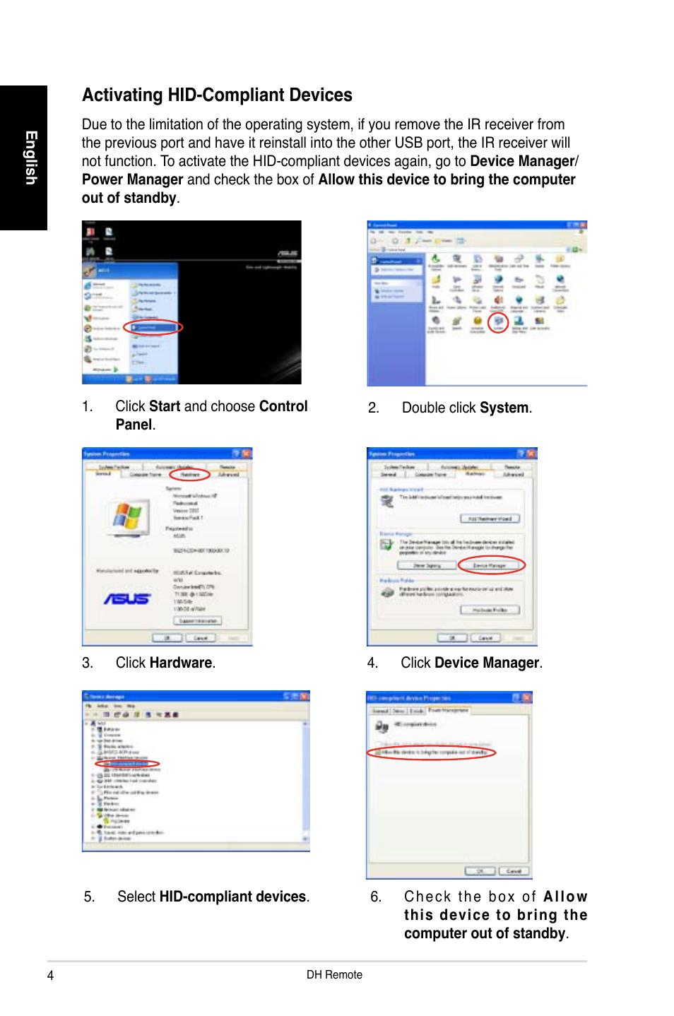 Activating hid-compliant devices | Asus P5W DH Deluxe User Manual | Page 4 / 96