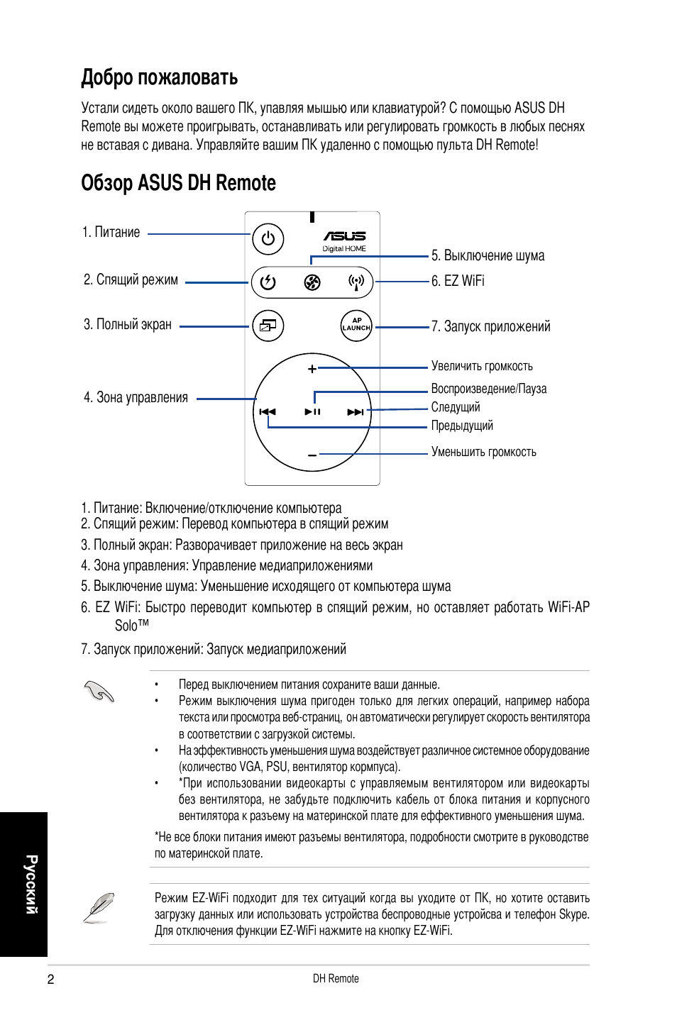 Добро пожаловать, Обзор asus dh remote | Asus P5W DH Deluxe User Manual | Page 42 / 96