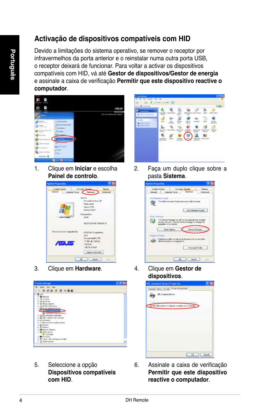 Activação de dispositivos compatíveis com hid | Asus P5W DH Deluxe User Manual | Page 52 / 96