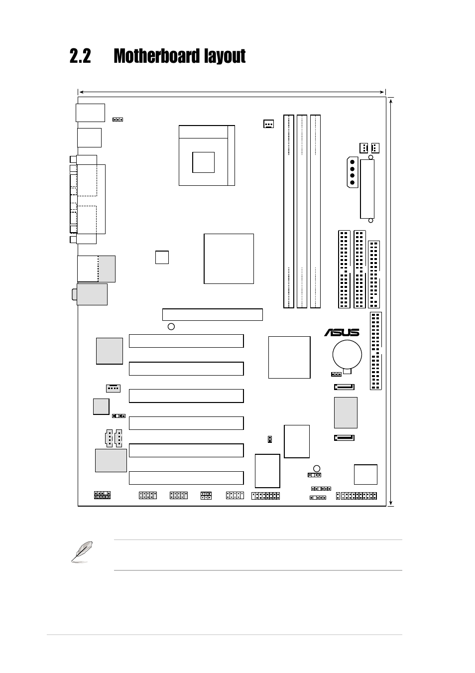 2 motherboard layout, 2 chapter 2: hardware information, Pci1 | Pci2 pci3 pci4 pci5 bluemagic pci slot, P4pe, Super i/o | Asus P4PE User Manual | Page 28 / 142