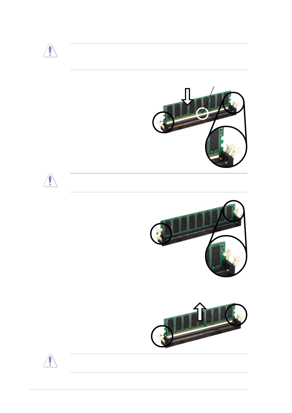 3 installing a dimm, 4 removing a dimm | Asus P4PE User Manual | Page 38 / 142