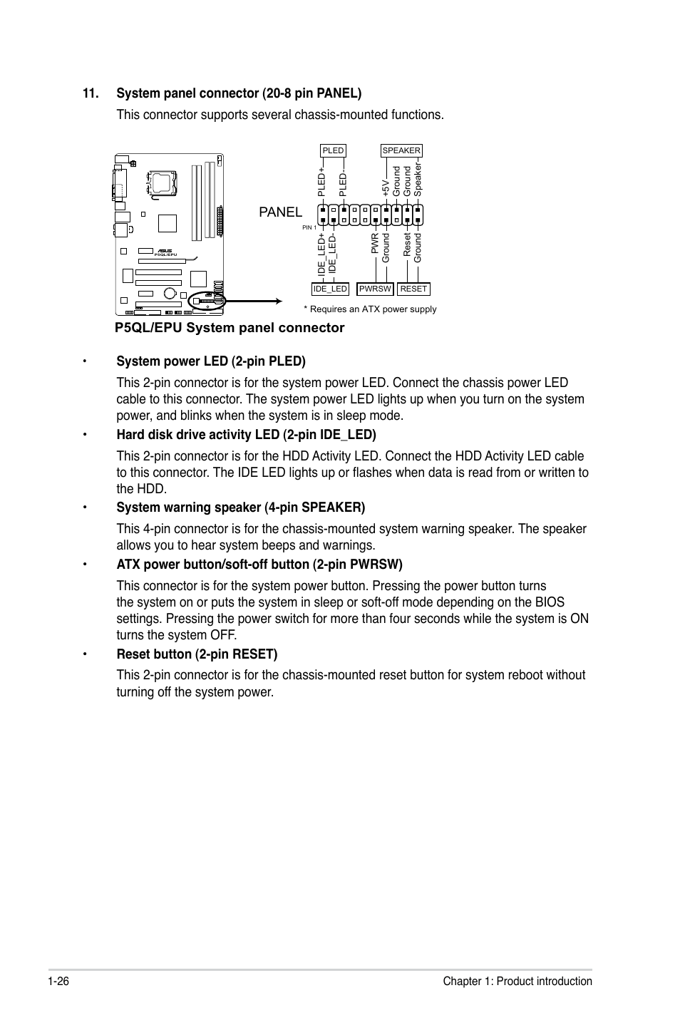Panel | Asus P5QL/EPU User Manual | Page 36 / 64