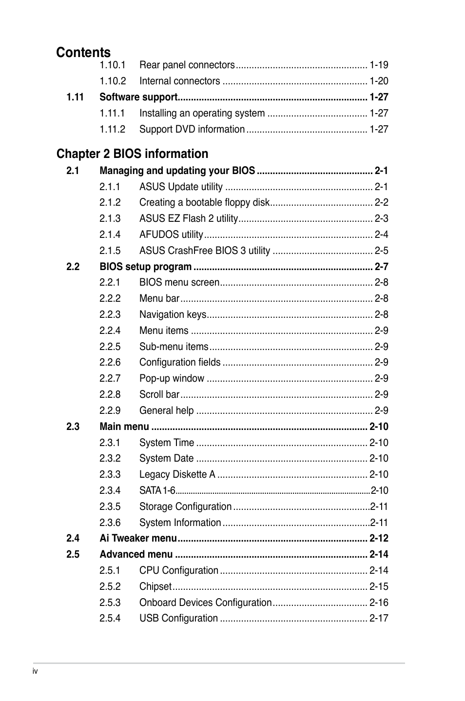 Asus P5QL/EPU User Manual | Page 4 / 64