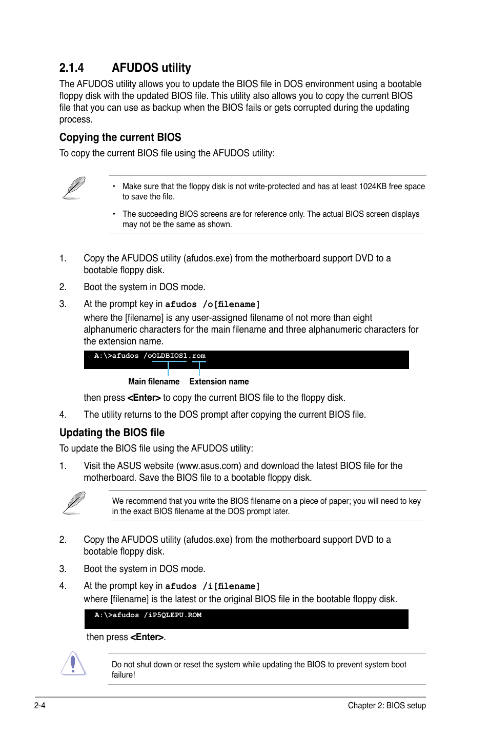 4 afudos utility, Afudos utility -4, Afudos.utility | Asus P5QL/EPU User Manual | Page 42 / 64