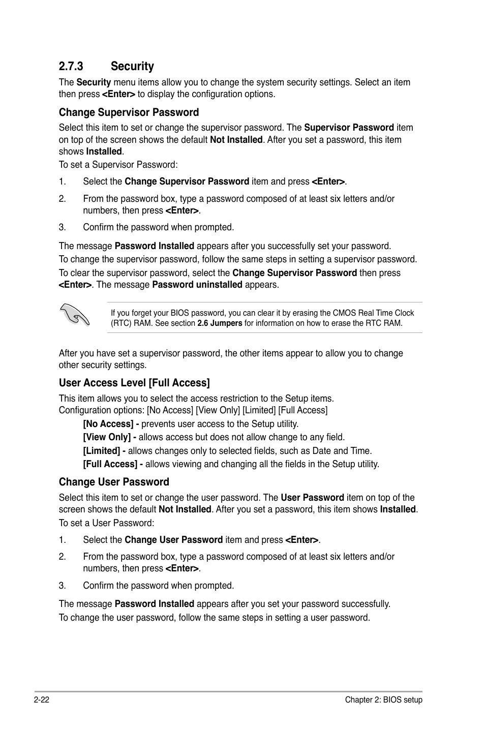 3 security, Security -22, Security | Asus P5QL/EPU User Manual | Page 60 / 64