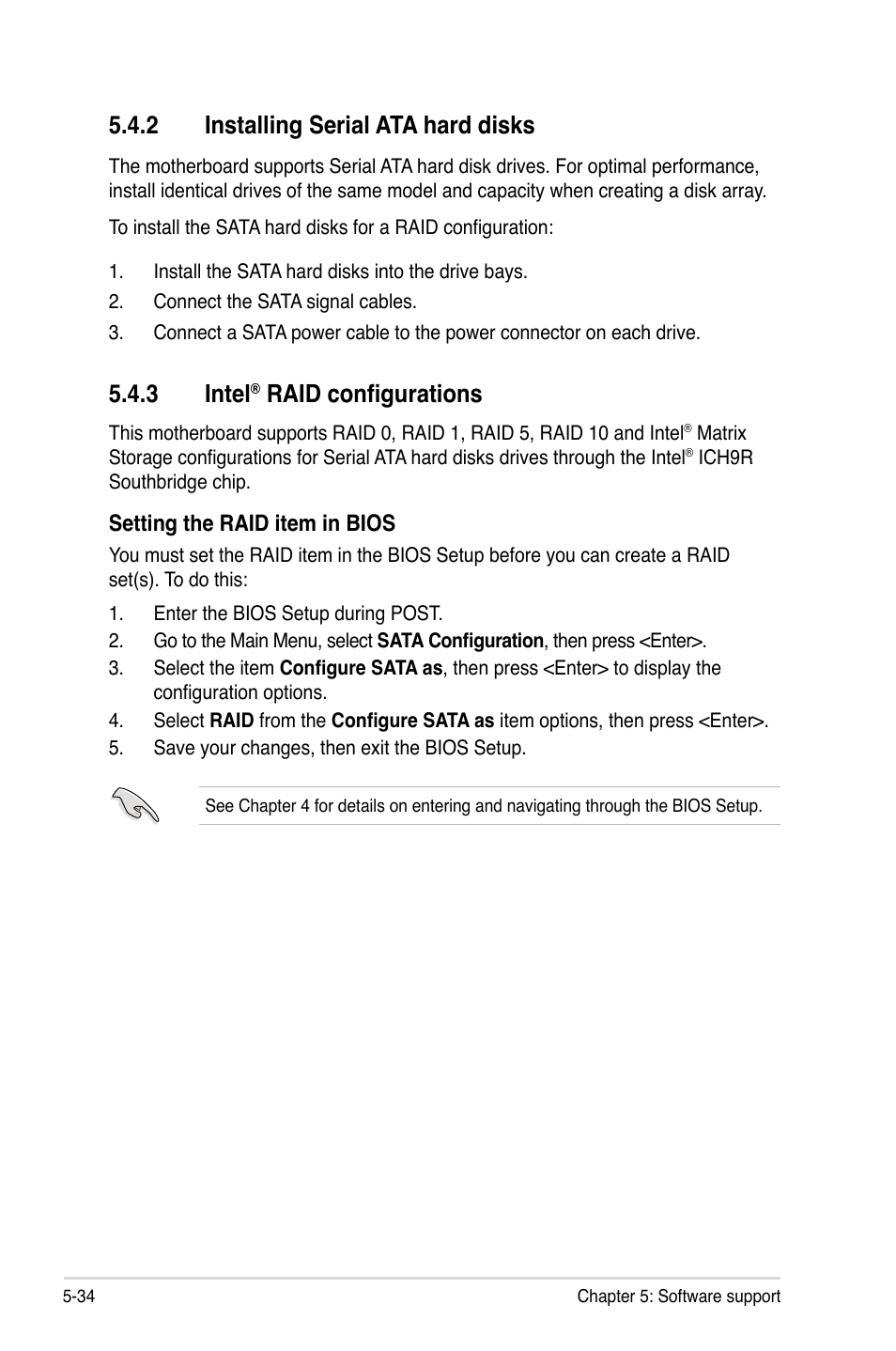 2 installing serial ata hard disks, 3 intel, Raid configurations | Asus P5E64 WS Professional User Manual | Page 146 / 178