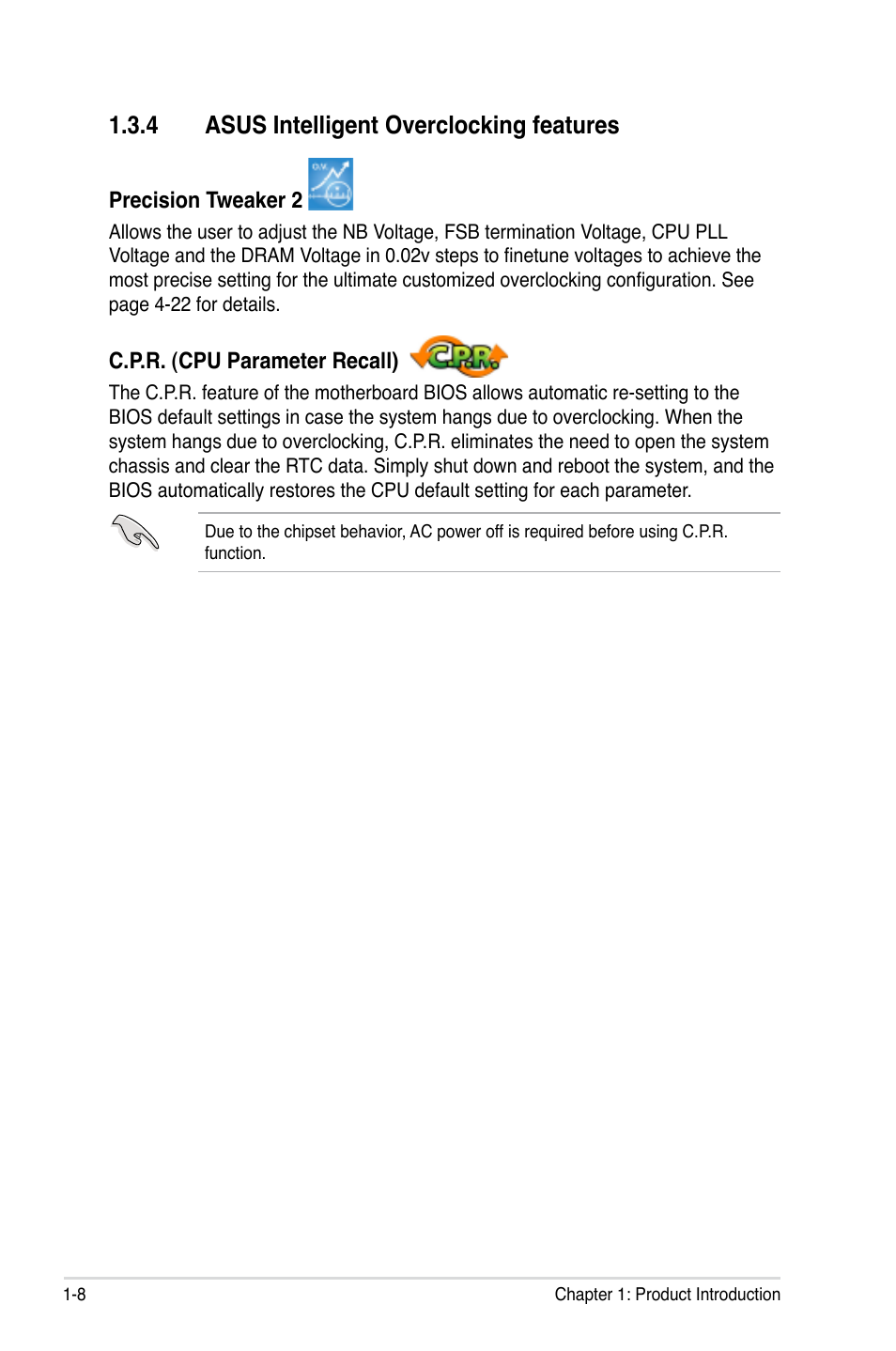 4 asus intelligent overclocking features | Asus P5E64 WS Professional User Manual | Page 24 / 178