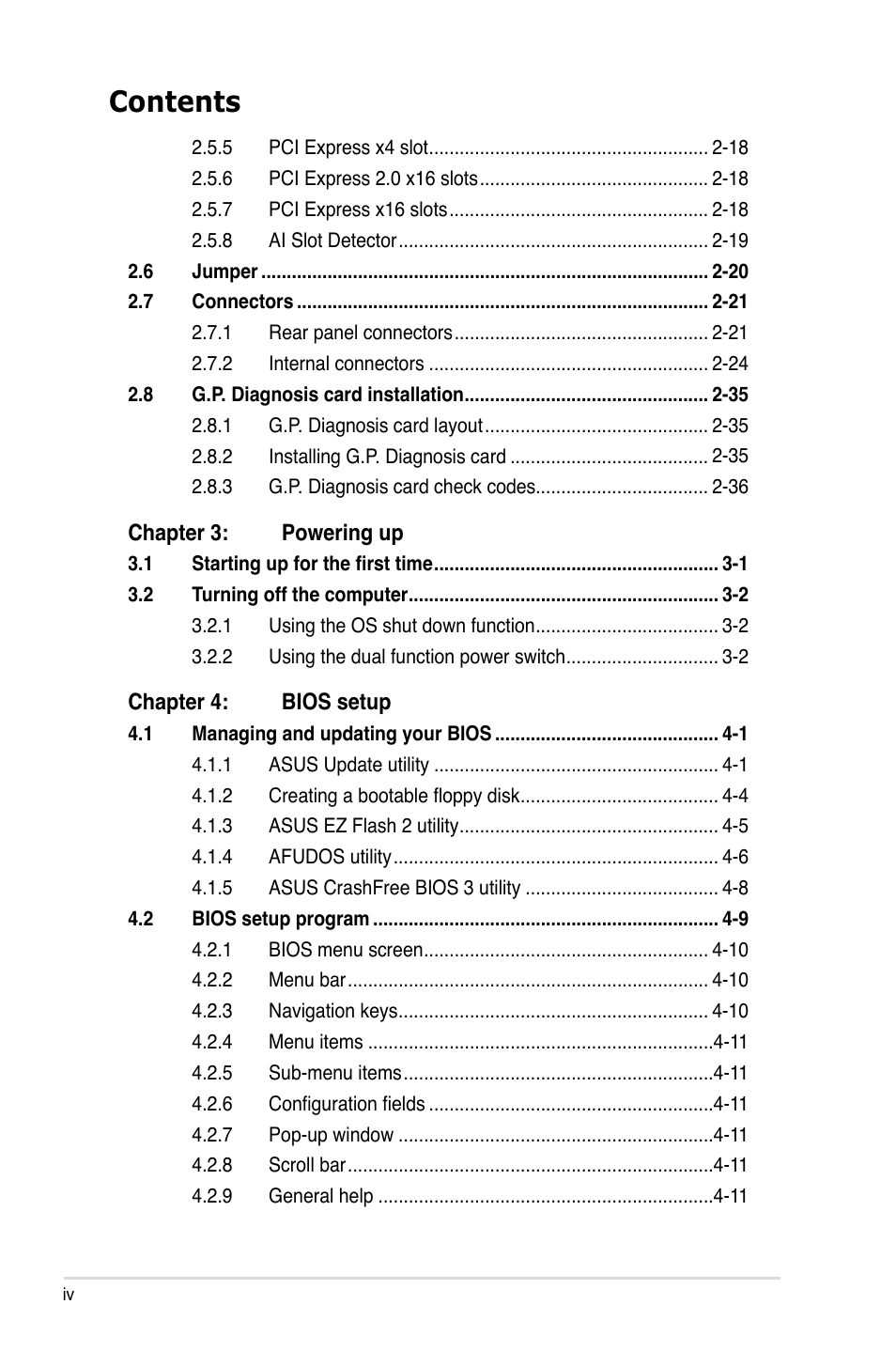 Asus P5E64 WS Professional User Manual | Page 4 / 178