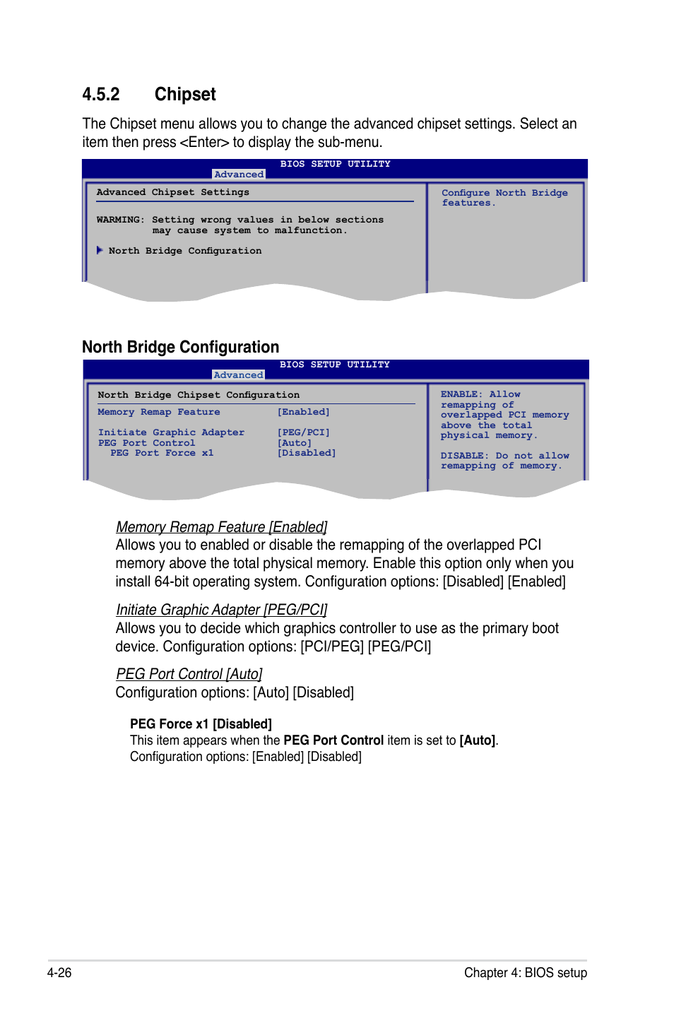 2 chipset, North bridge configuration | Asus P5E64 WS Professional User Manual | Page 94 / 178