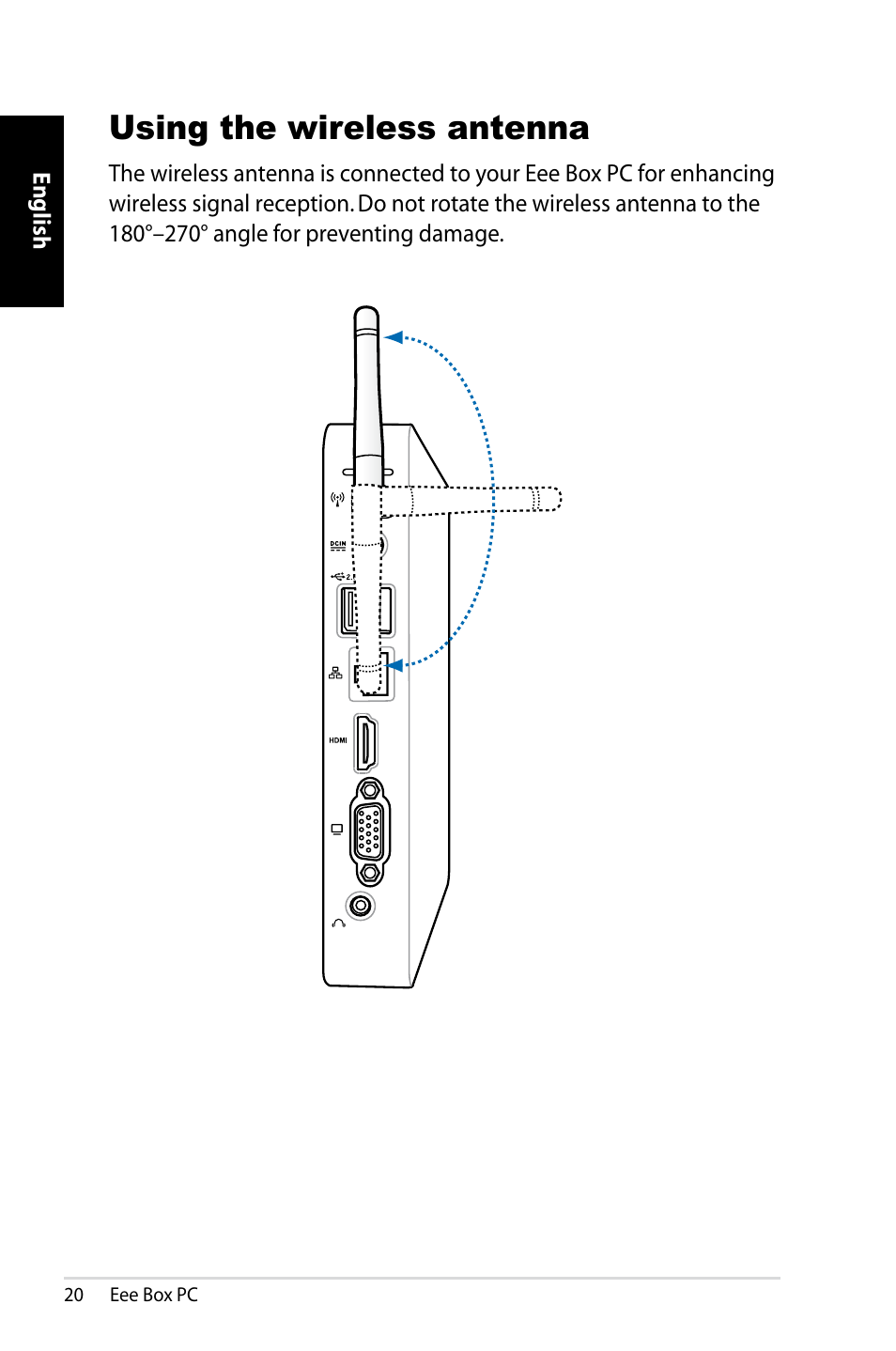 Using the wireless antenna | Asus EB1012P User Manual | Page 20 / 46