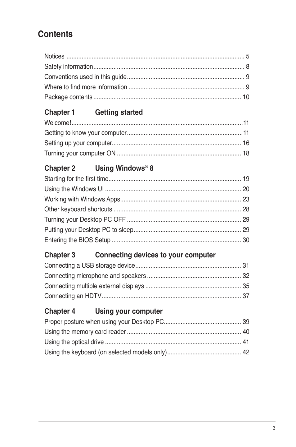 Asus CM1855 User Manual | Page 3 / 70