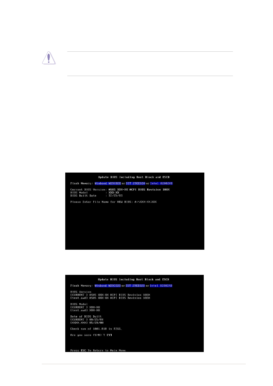 2 updating bios procedures | Asus P4B266-E User Manual | Page 73 / 142