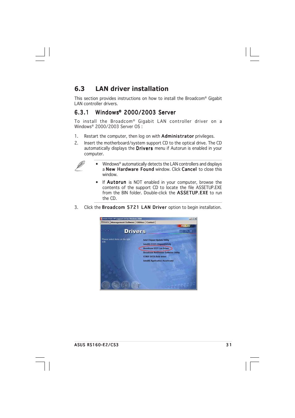 3 lan driver installation | Asus RS160-E2 User Manual | Page 129 / 132