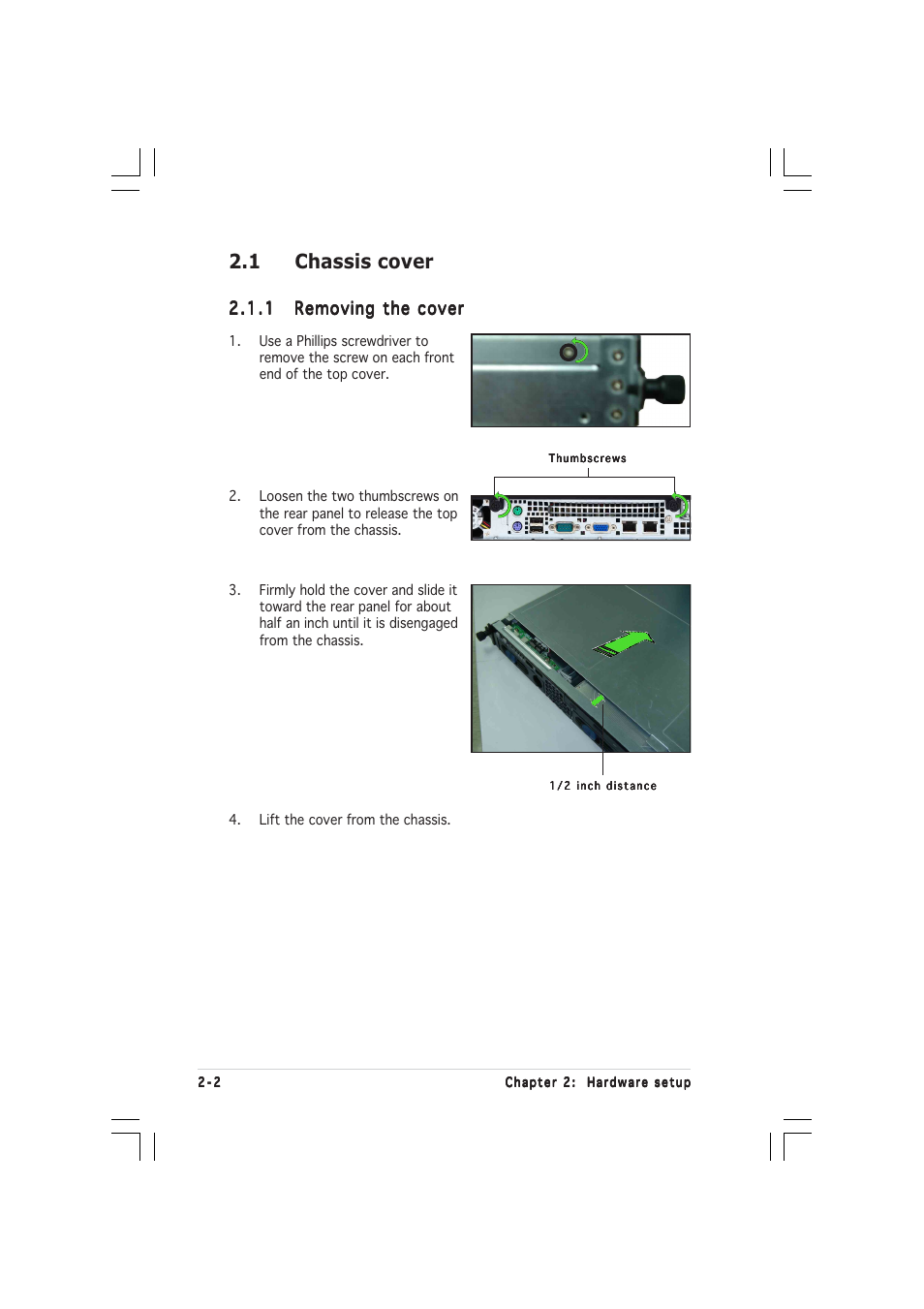 1 chassis cover | Asus RS160-E2 User Manual | Page 20 / 132