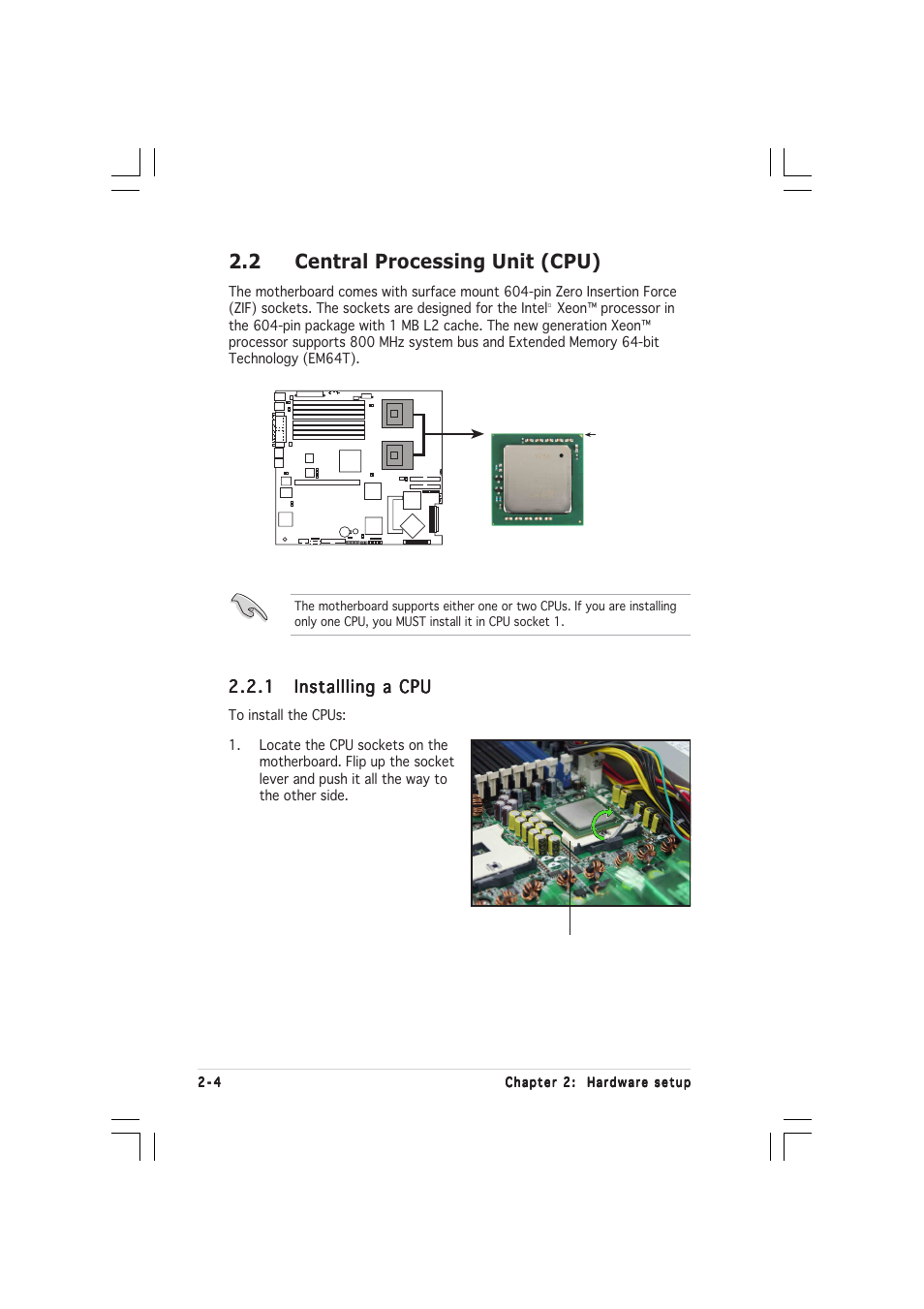 2 central processing unit (cpu) | Asus RS160-E2 User Manual | Page 22 / 132