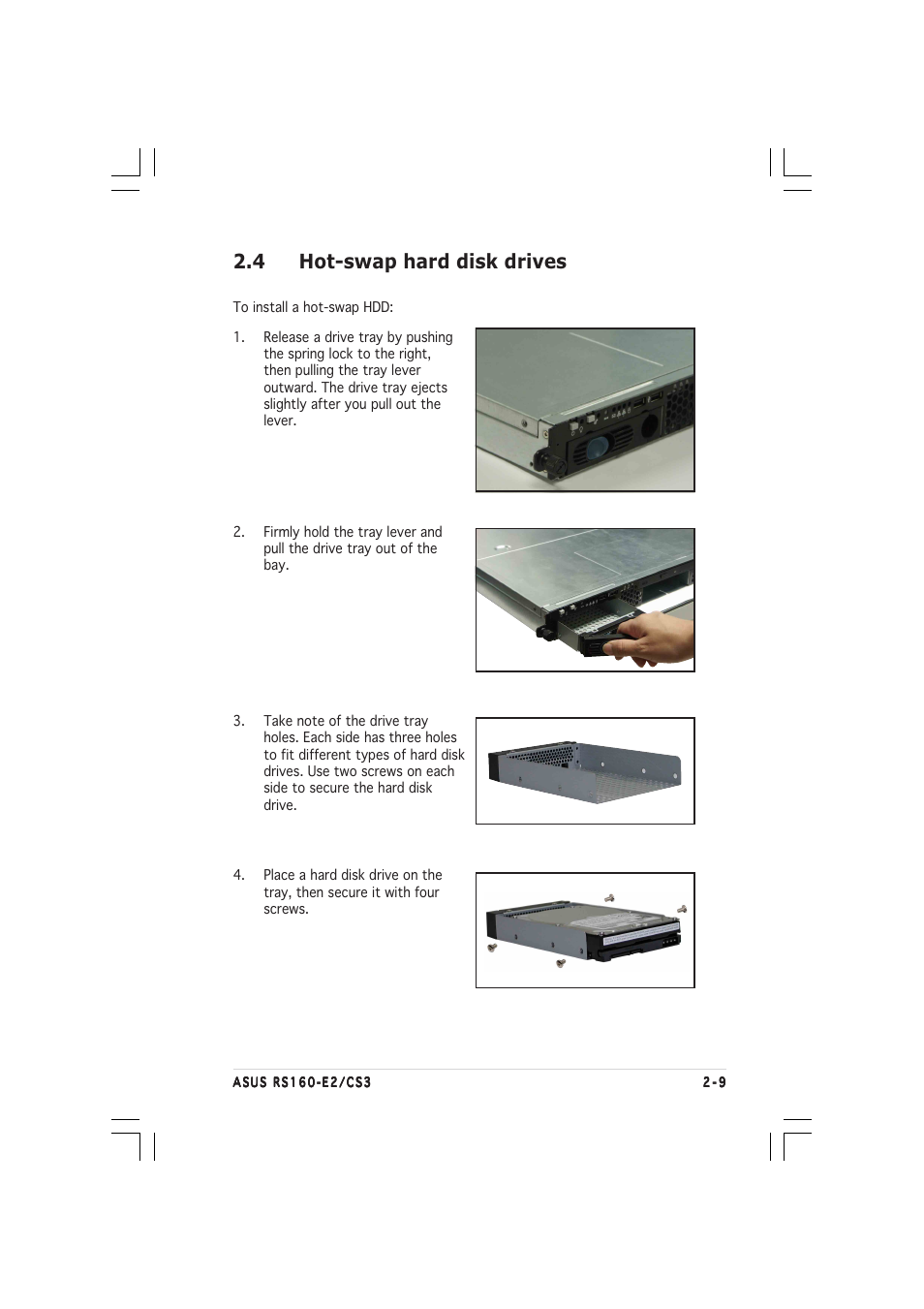 4 hot-swap hard disk drives | Asus RS160-E2 User Manual | Page 27 / 132