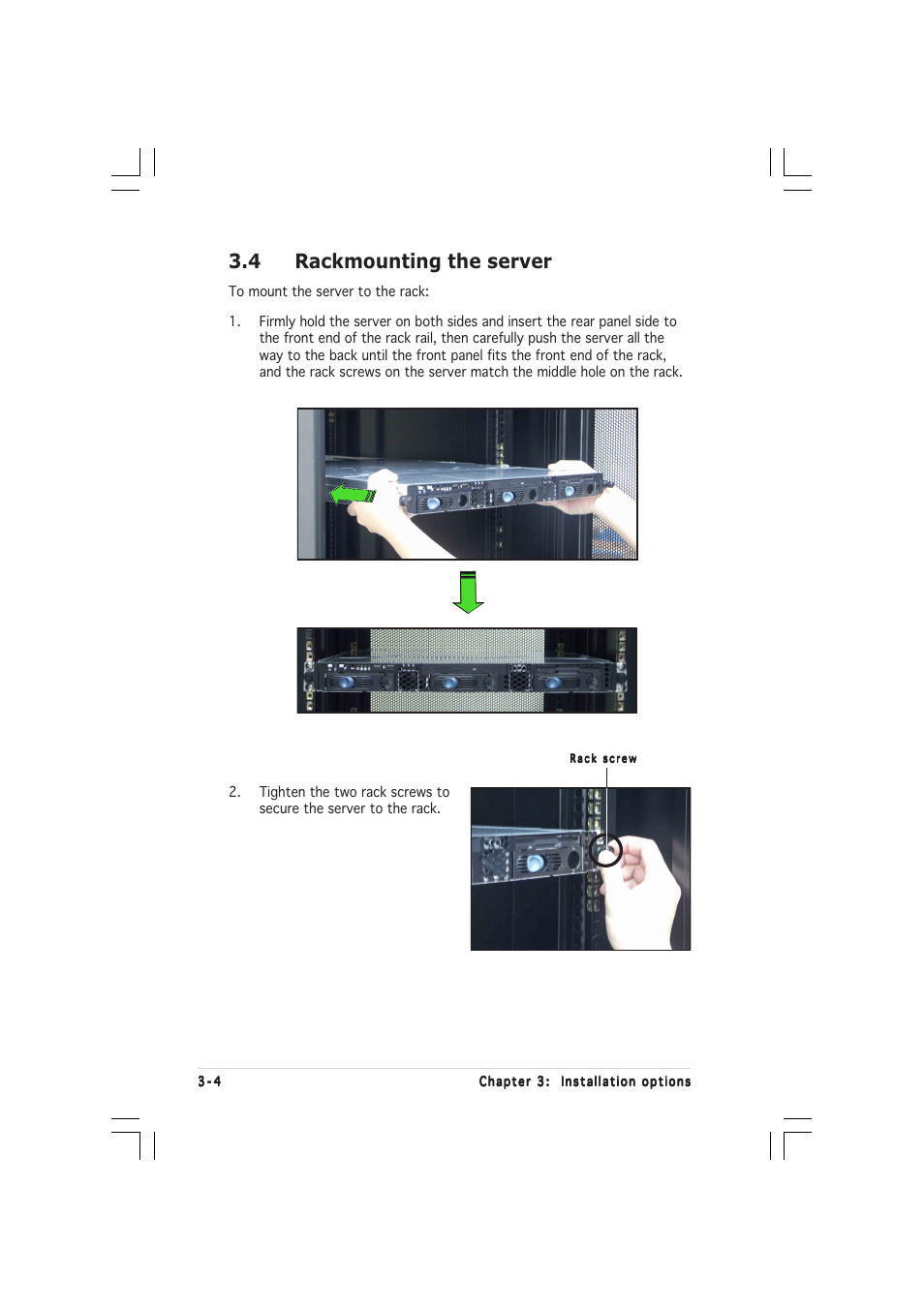 4 rackmounting the server | Asus RS160-E2 User Manual | Page 44 / 132