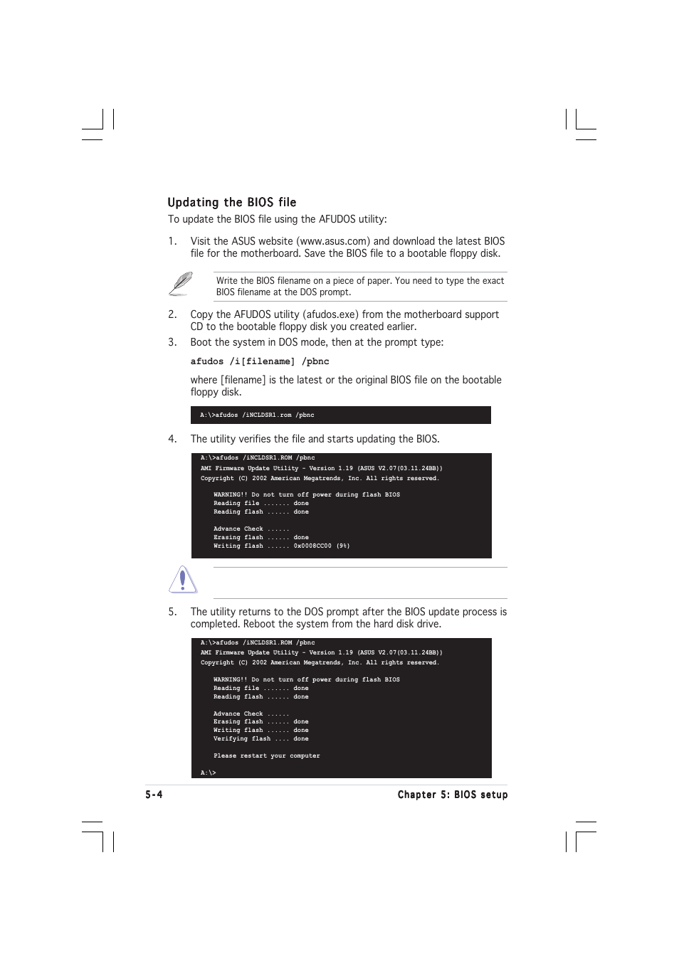 Updating the bios file | Asus RS160-E2 User Manual | Page 64 / 132