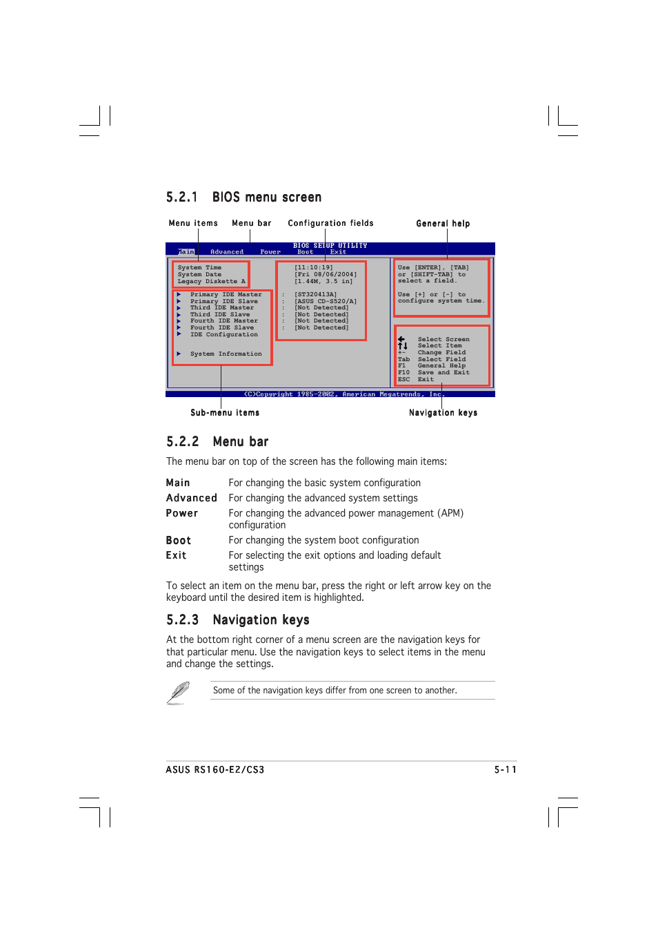 2 menu bar menu bar menu bar menu bar menu bar | Asus RS160-E2 User Manual | Page 71 / 132