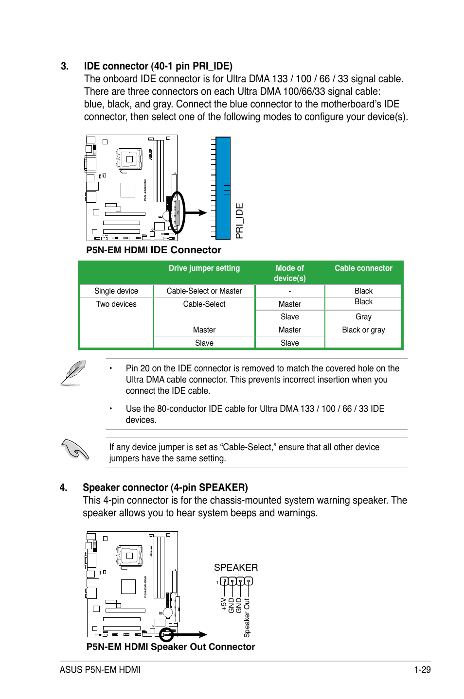 Ide connector | Asus P5N-EM HDMI User Manual | Page 41 / 102