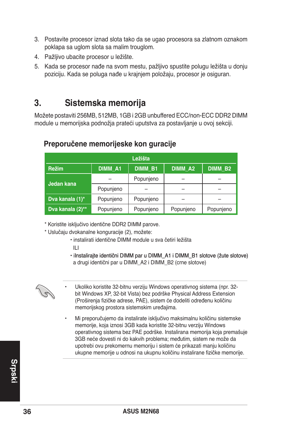 Srpski | Asus M2N68 User Manual | Page 36 / 38