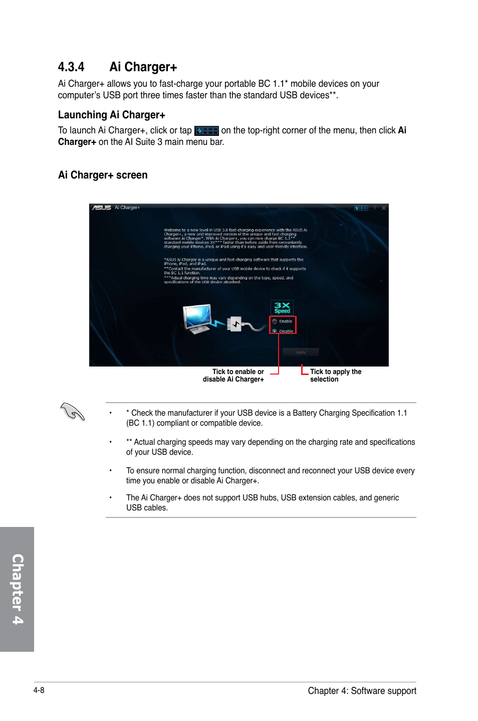 Chapter 4, 4 ai charger | Asus Z87I-DELUXE User Manual | Page 126 / 146