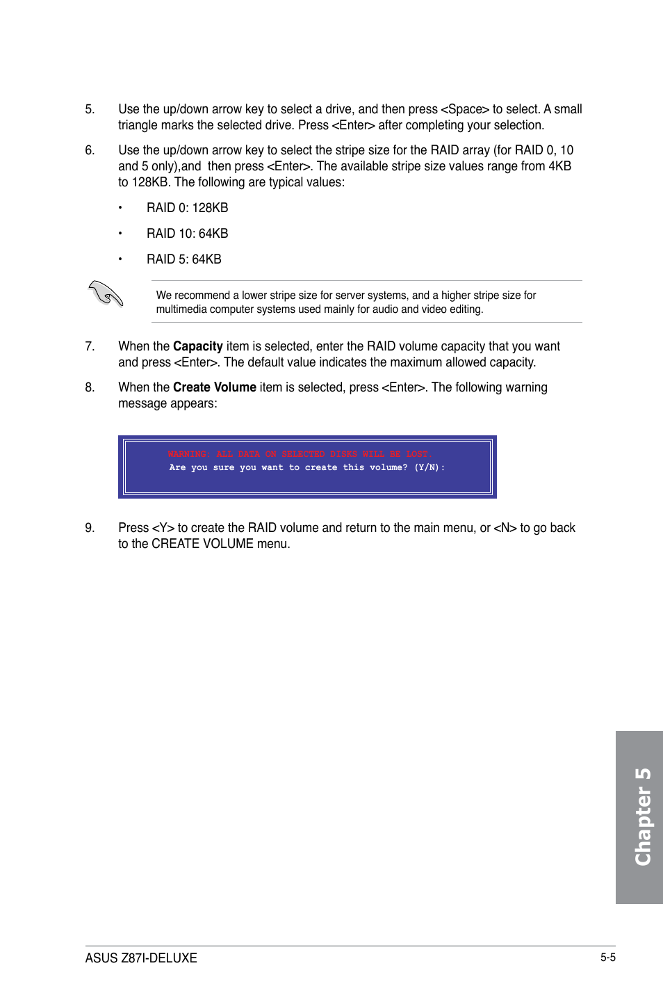 Chapter 5 | Asus Z87I-DELUXE User Manual | Page 139 / 146