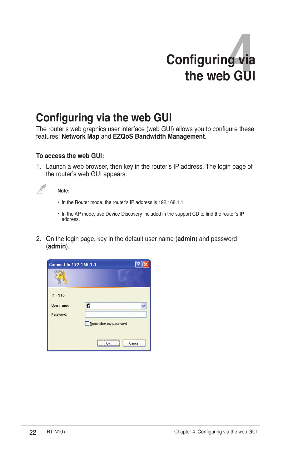 Configuring via the web gui | Asus RT-N10 Plus (VER.C1) User Manual | Page 22 / 53