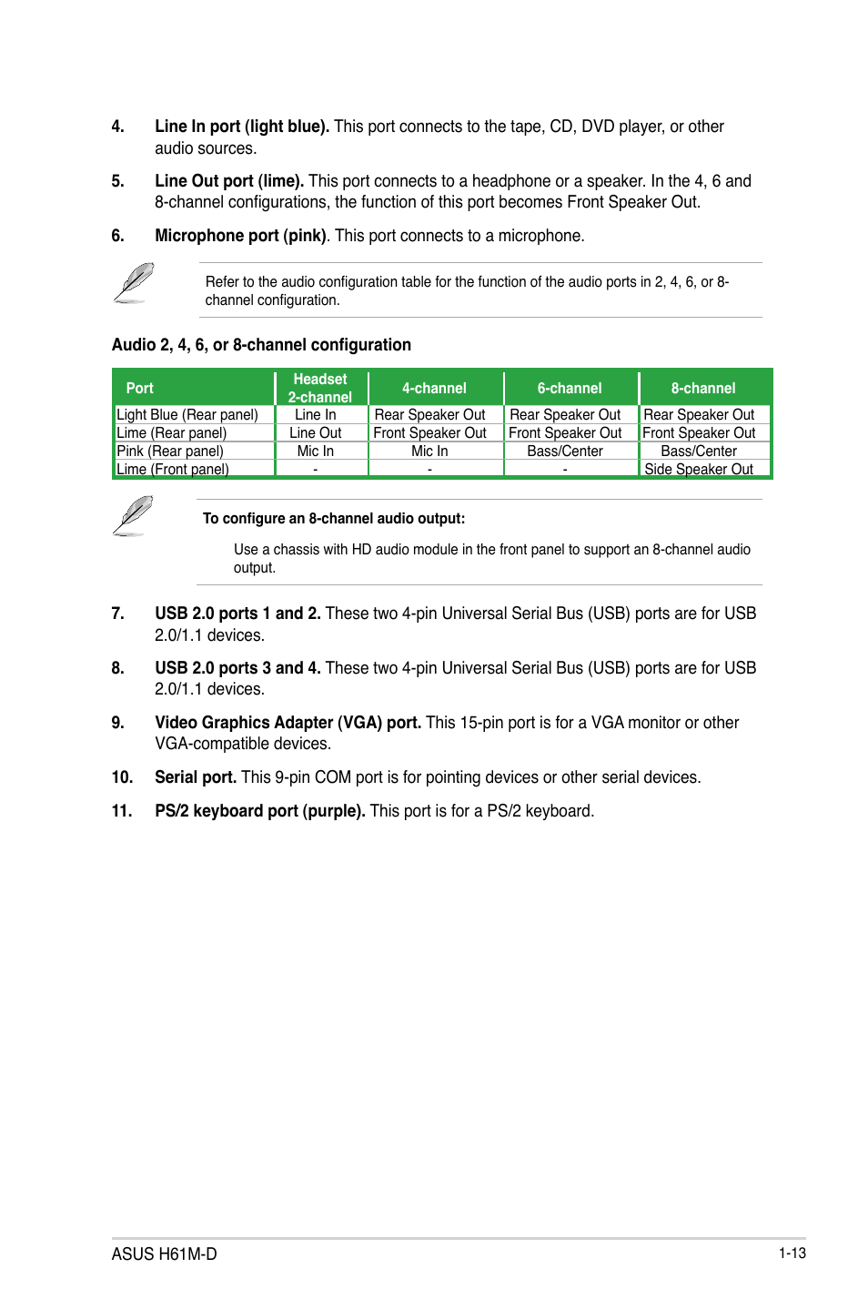 Asus H61M-D User Manual | Page 20 / 42