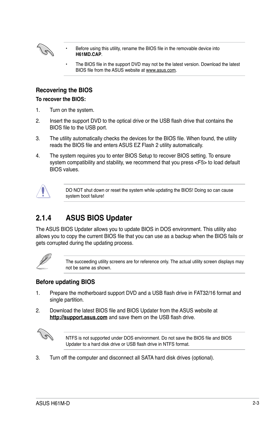 4 asus bios updater | Asus H61M-D User Manual | Page 28 / 42