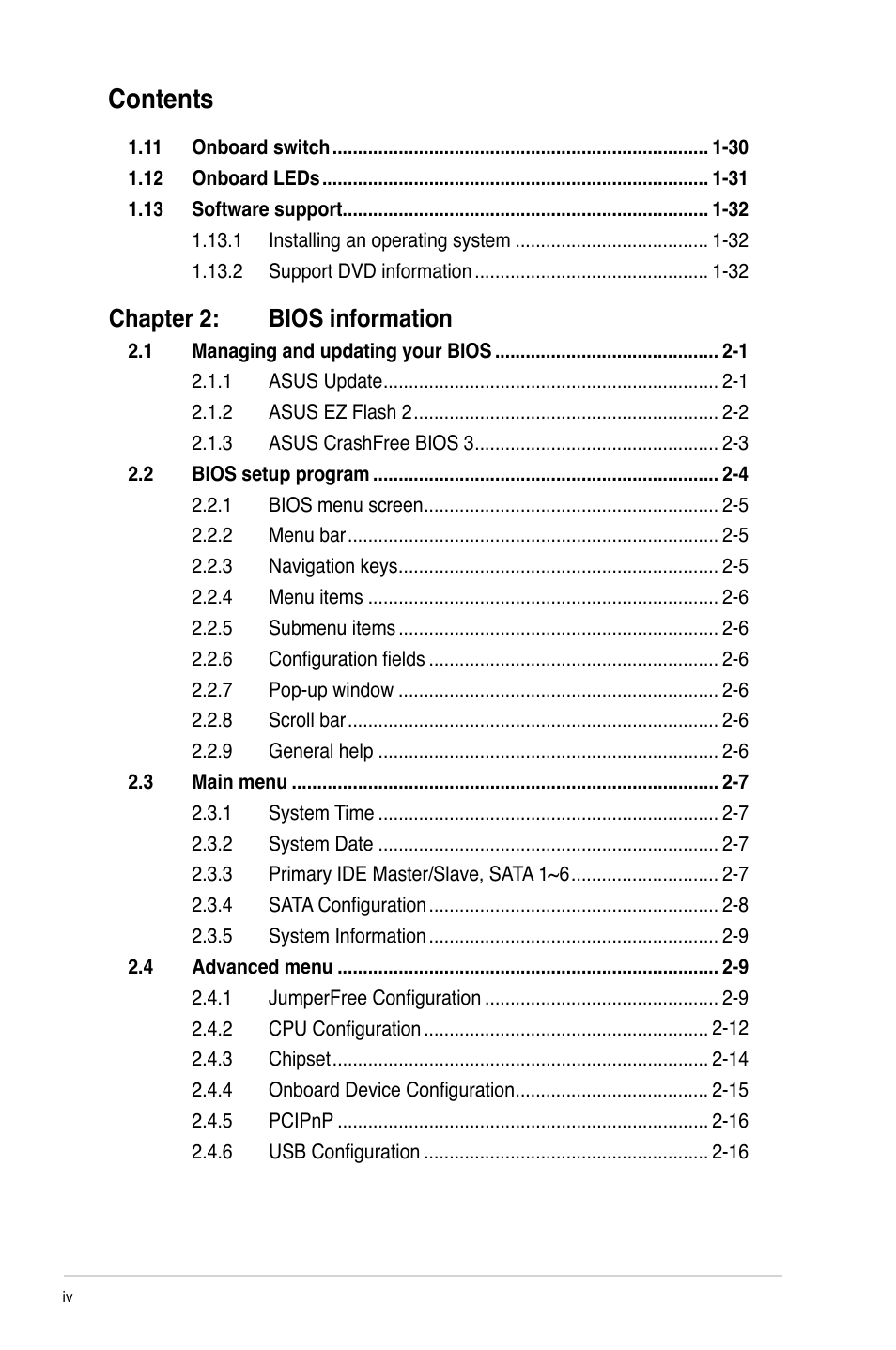 Asus M4A88T-M/USB3 User Manual | Page 4 / 70