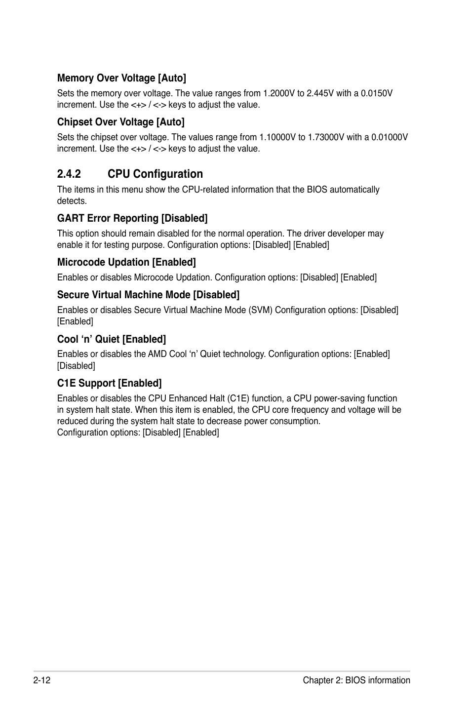 2 cpu configuration, Cpu configuration -12 | Asus M4A88T-M/USB3 User Manual | Page 56 / 70