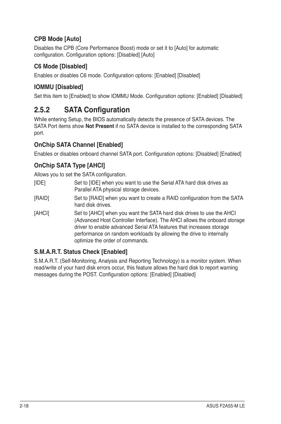 2 sata configuration, Sata configuration -18 | Asus F2A55-M LE User Manual | Page 60 / 78