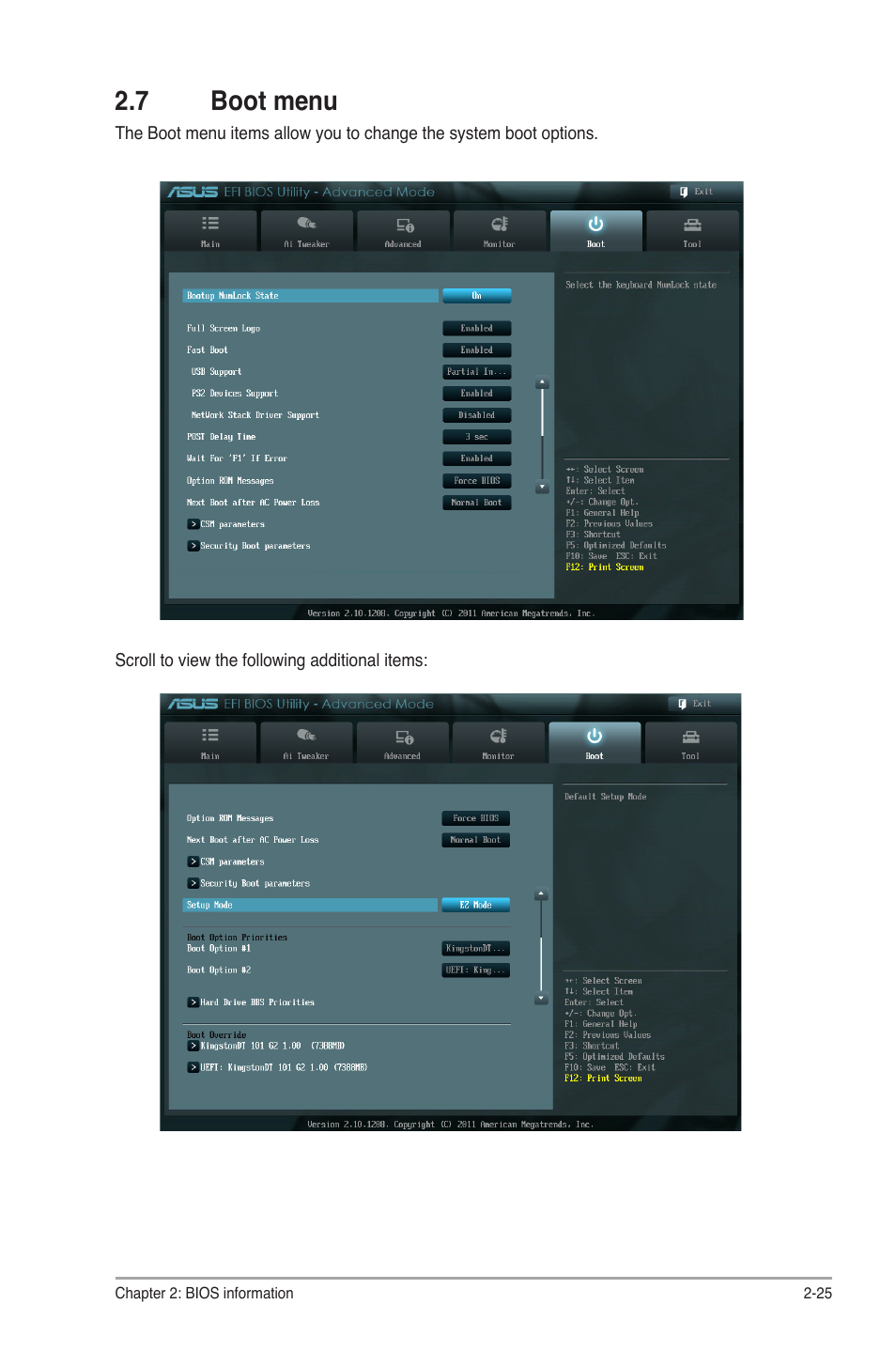 7 boot menu, 7 boot menu -25 | Asus F2A55-M LE User Manual | Page 67 / 78