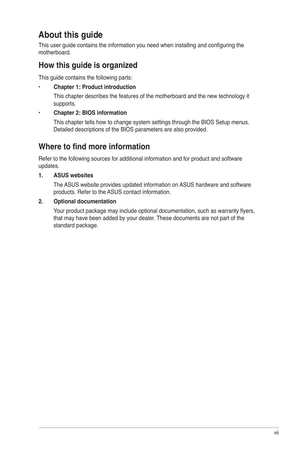 About this guide, How this guide is organized, Where to find more information | Asus F2A55-M LE User Manual | Page 7 / 78