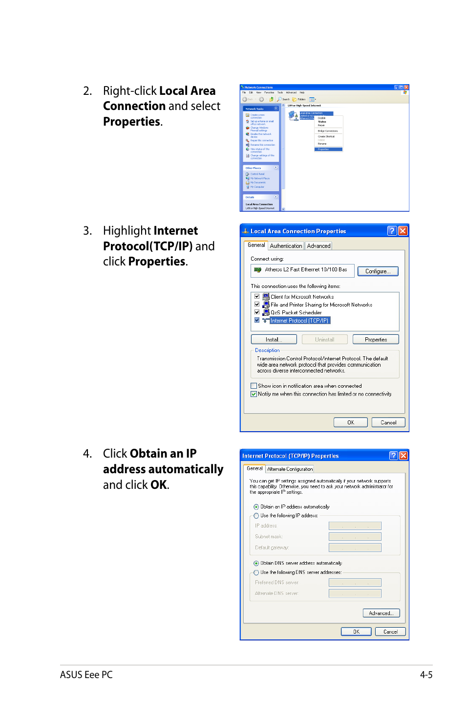 Asus Eee PC 900A/XP User Manual | Page 45 / 76