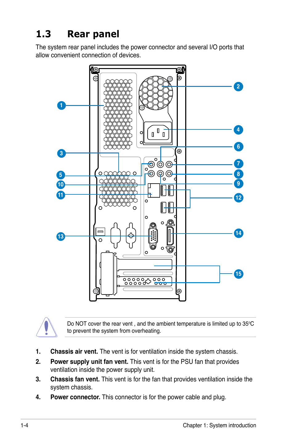 3 rear panel, Rear.panel -4 | Asus P6-P5G41E User Manual | Page 14 / 67