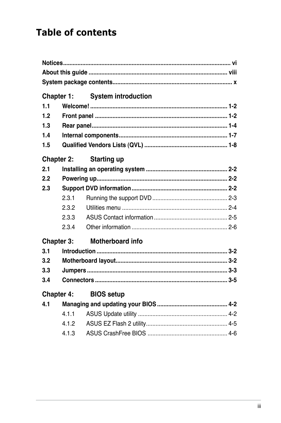 Asus P6-P5G41E User Manual | Page 3 / 67