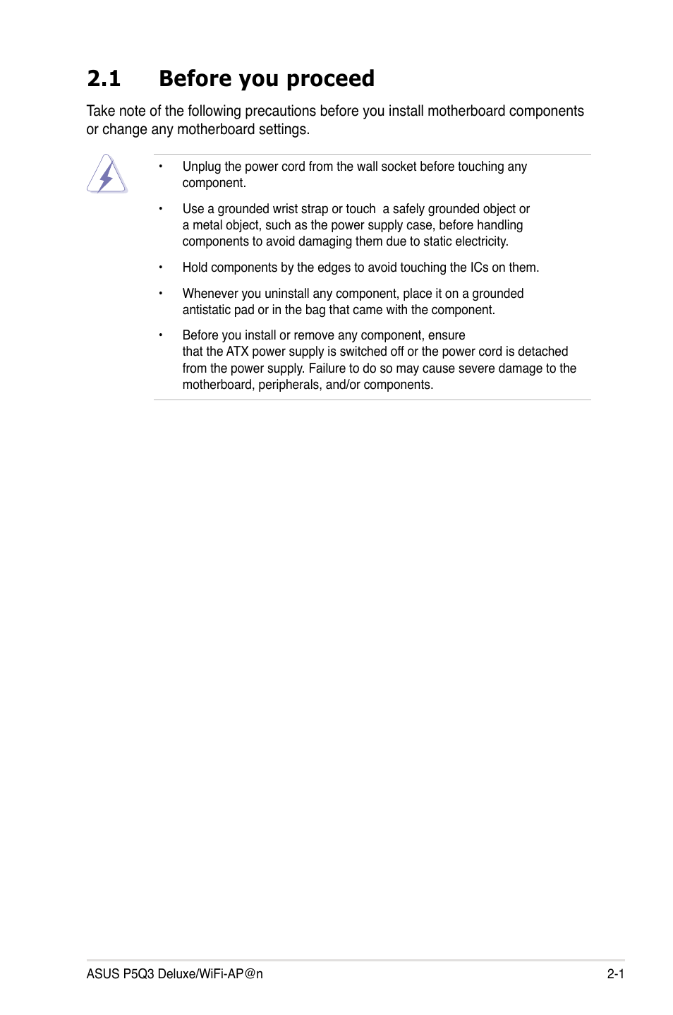 1 before you proceed | Asus P5Q3 Deluxe/WiFi-AP @n User Manual | Page 25 / 64