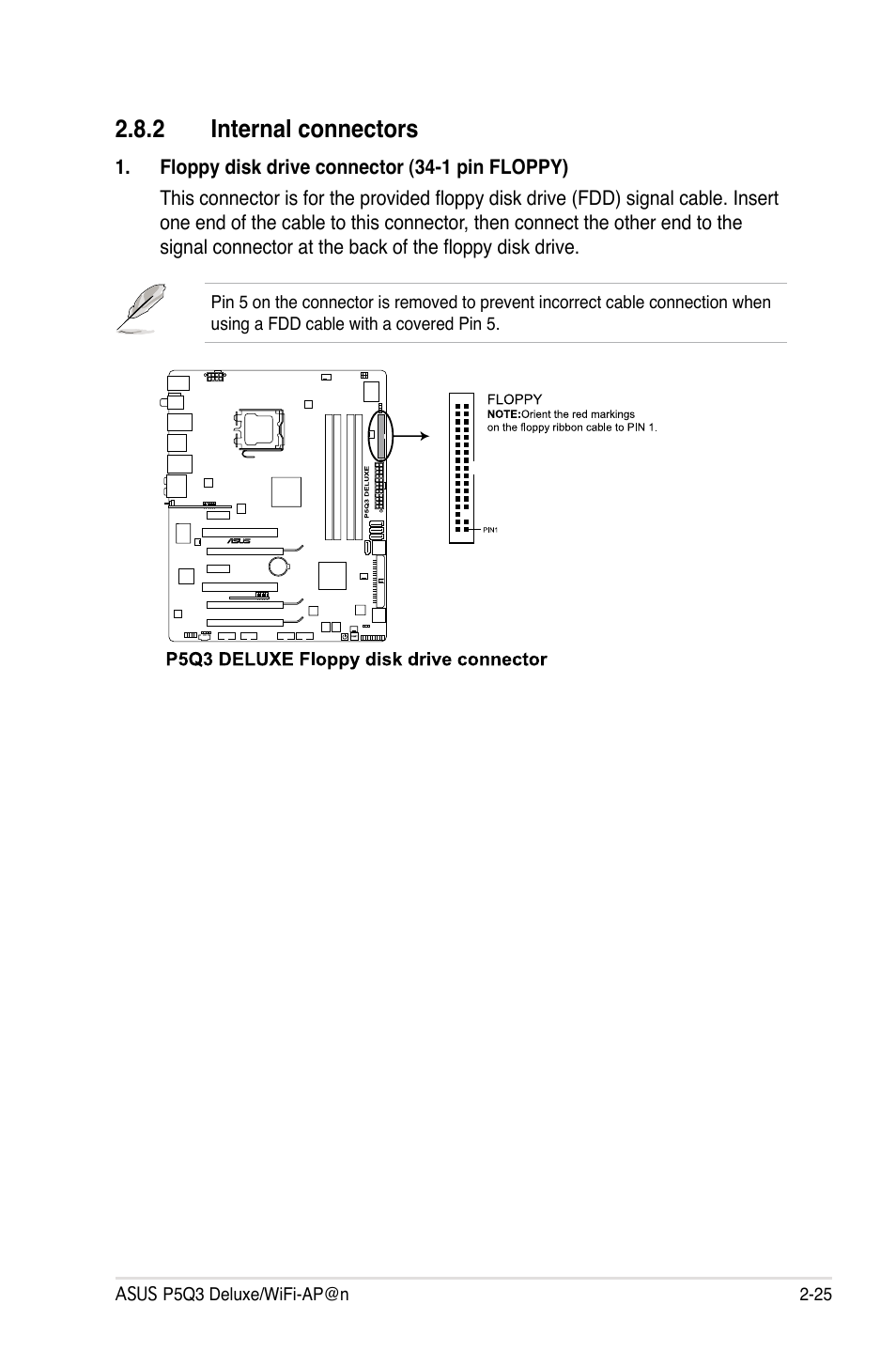 2 internal connectors | Asus P5Q3 Deluxe/WiFi-AP @n User Manual | Page 49 / 64