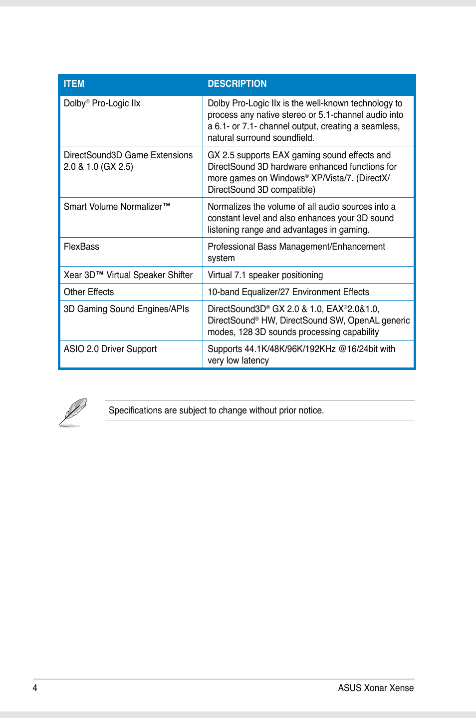 Asus Xonar Xense User Manual | Page 13 / 47