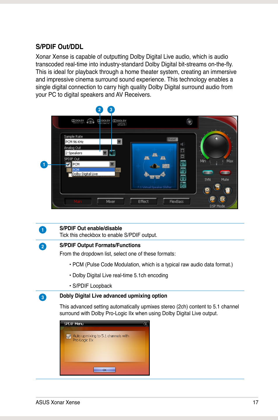 S/pdif out/ddl | Asus Xonar Xense User Manual | Page 26 / 47