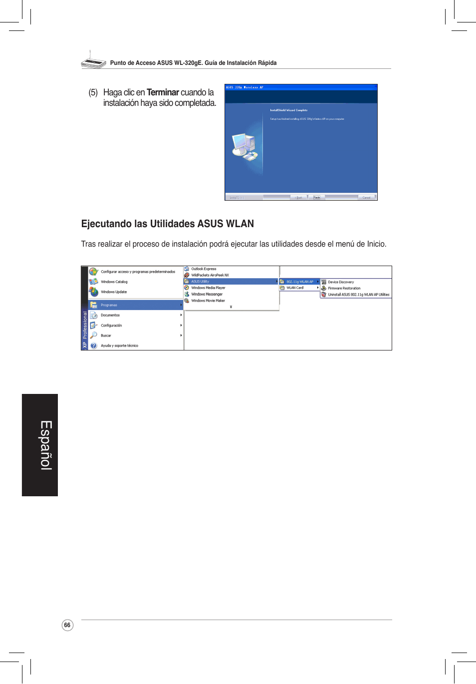 Español | Asus WL-320gE User Manual | Page 67 / 172