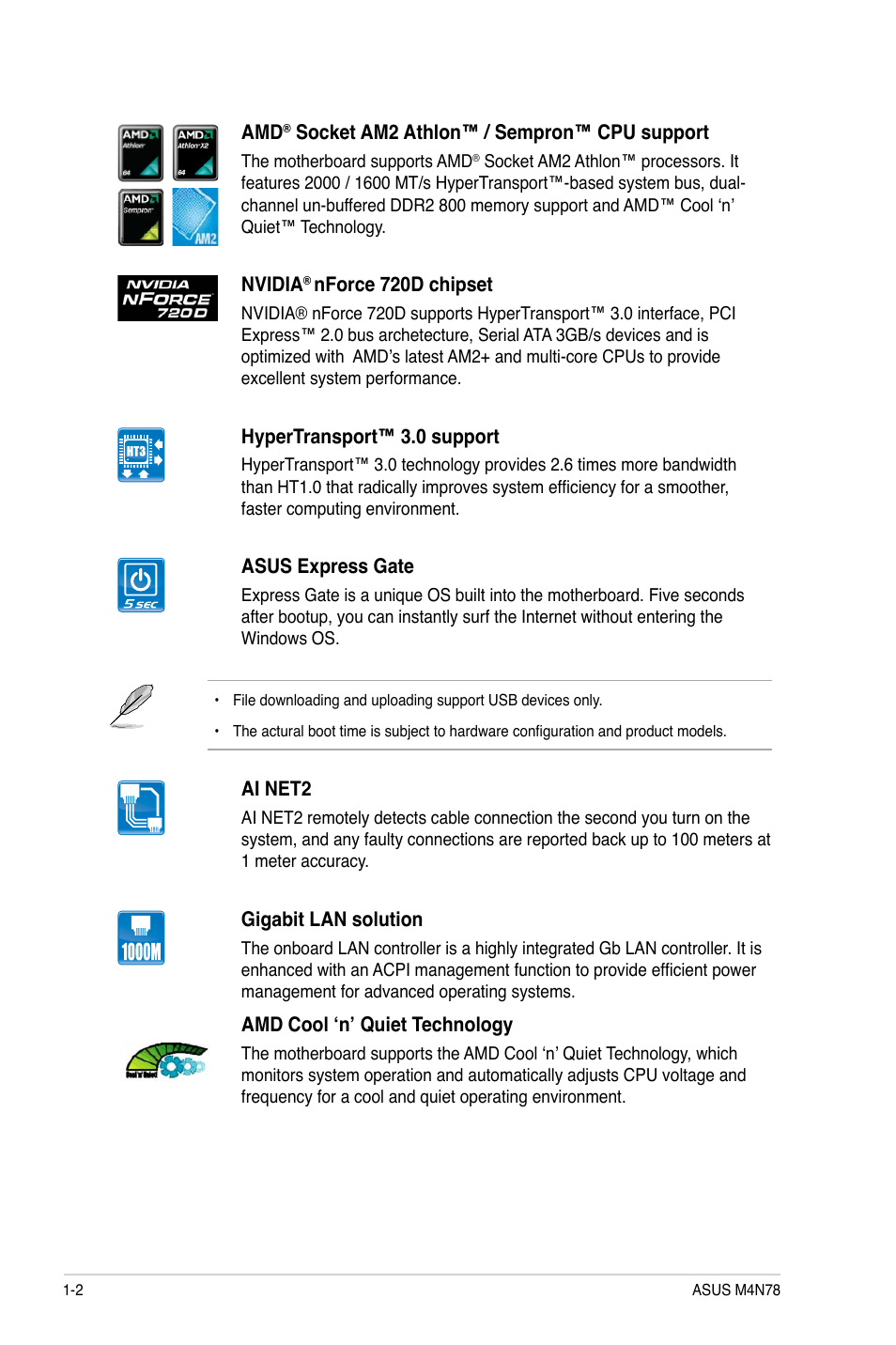 Asus M4N78 User Manual | Page 12 / 60