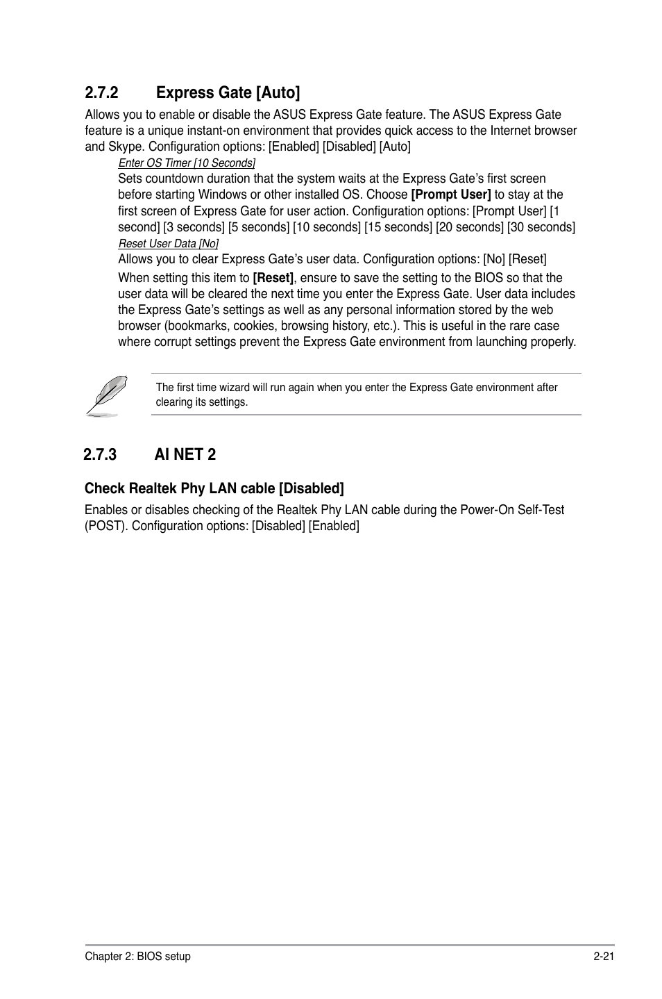 2 express gate [auto, 3 ai net 2, Express gate -21 | Ai net 2 -21 | Asus M4N78 User Manual | Page 59 / 60