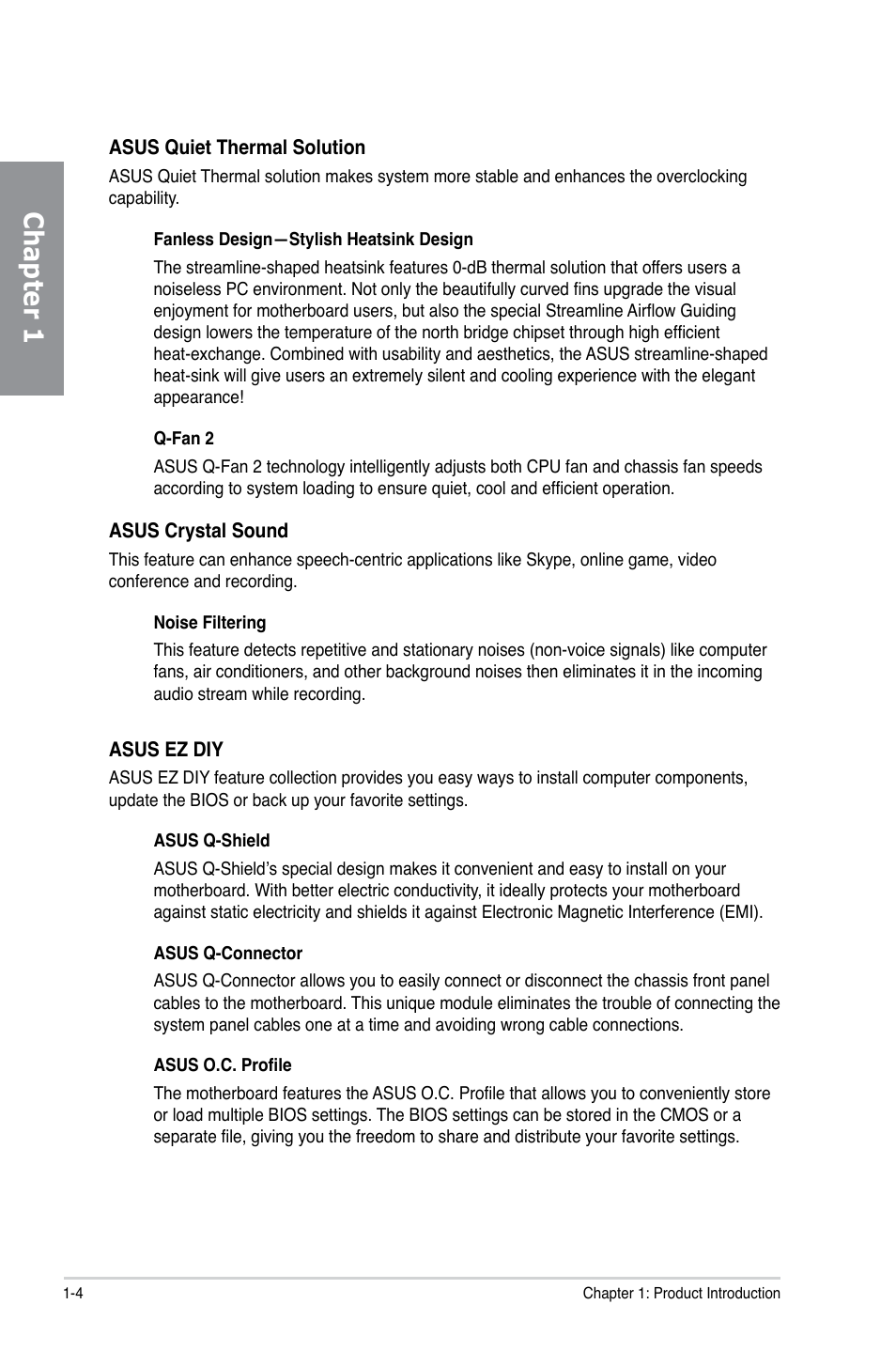 Chapter 1 | Asus M4A79XTD EVO/USB3 User Manual | Page 18 / 112