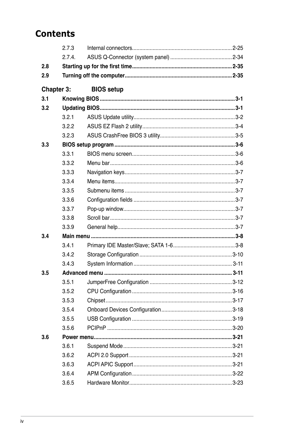 Asus M4A79XTD EVO/USB3 User Manual | Page 4 / 112