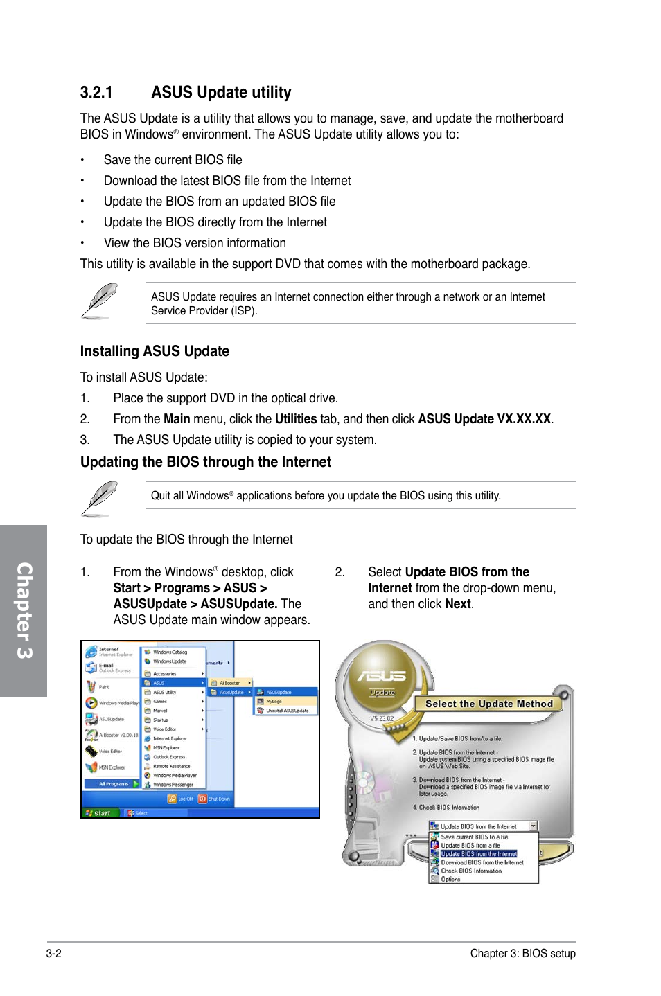 1 asus update utility, Asus update utility -2, Chapter 3 | Asus M4A79XTD EVO/USB3 User Manual | Page 58 / 112